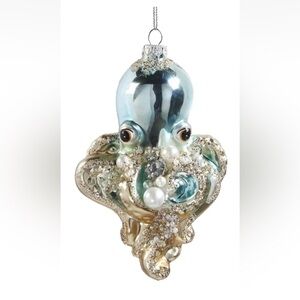 Retired Hand Blown Elegant Glass Octopus 5” Ornament RARE